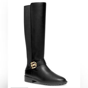 Coach Farrah Riding Boots in Black an equestrian-inspired profile.